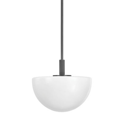 Steel Frame with Half White Glass Diffuser Pendant