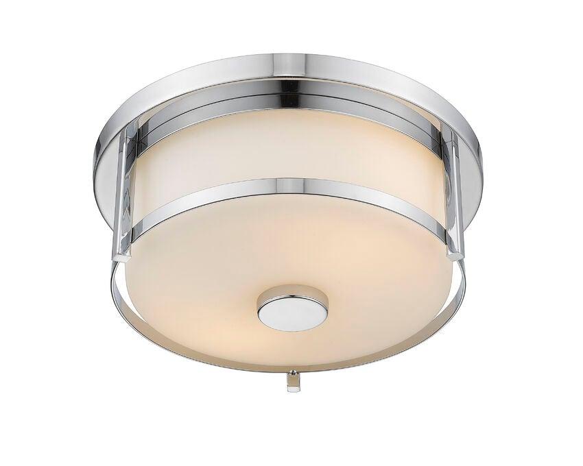 Chrome with Matte Opal Glass Shade Flush Mount - LV LIGHTING