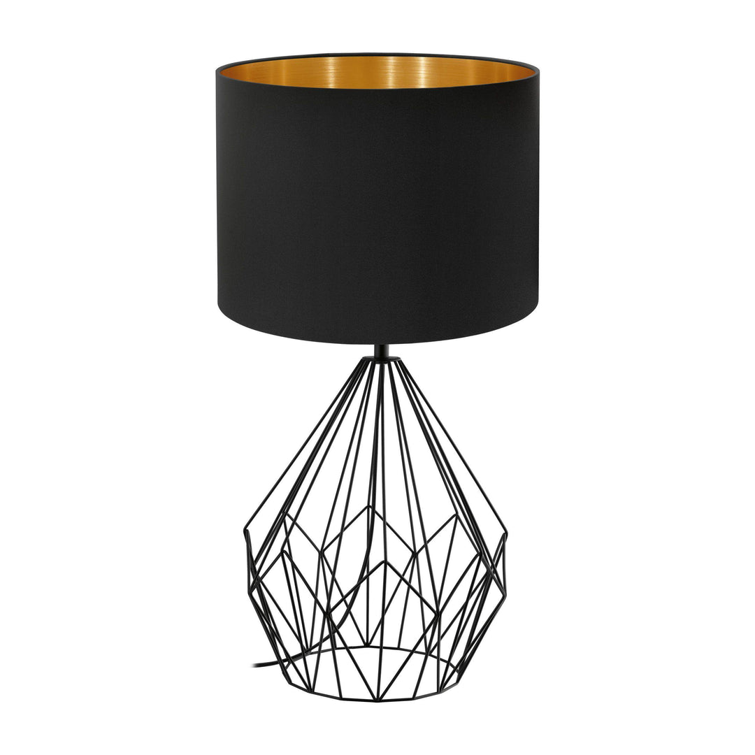 Black with Gold Fabric Shade Table Lamp - LV LIGHTING