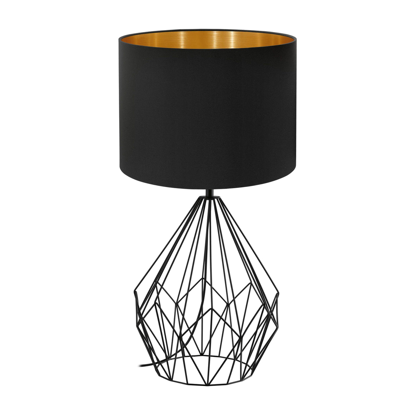 Black with Gold Fabric Shade Table Lamp - LV LIGHTING