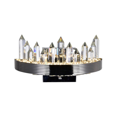 LED Polished Nickel with Crystal Wall Sconce - LV LIGHTING