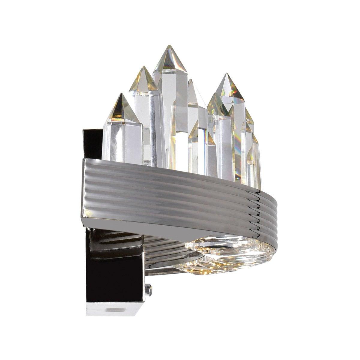 LED Polished Nickel with Crystal Wall Sconce - LV LIGHTING