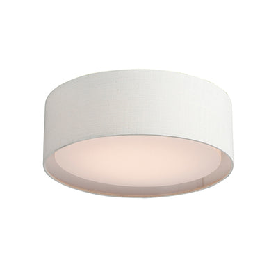 LED Steel Frame and Fabric Drum Shade with Acrylic Diffuser Flush Mount