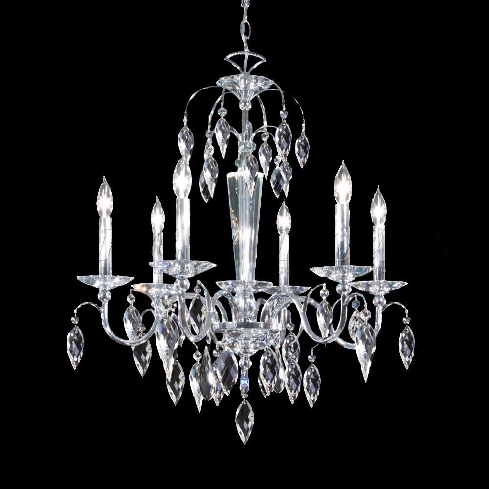 Chrome with Crystal Drop and Candle Up Chandelier - LV LIGHTING