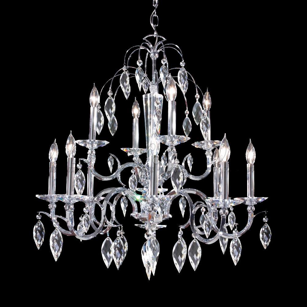 Chrome with Crystal Drop and Candle Up Chandelier - LV LIGHTING