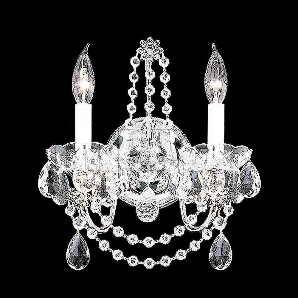 Chrome with Clear Crystal Strand Wall Sconce - LV LIGHTING
