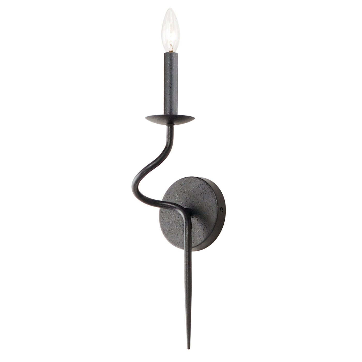 Black Oxide Outstretch Curved Arm Wall Sconce - LV LIGHTING