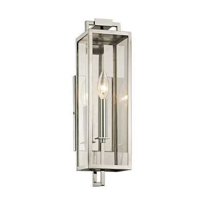 Steel Frame with Clear Glass Shade Outdoor Wall Sconce