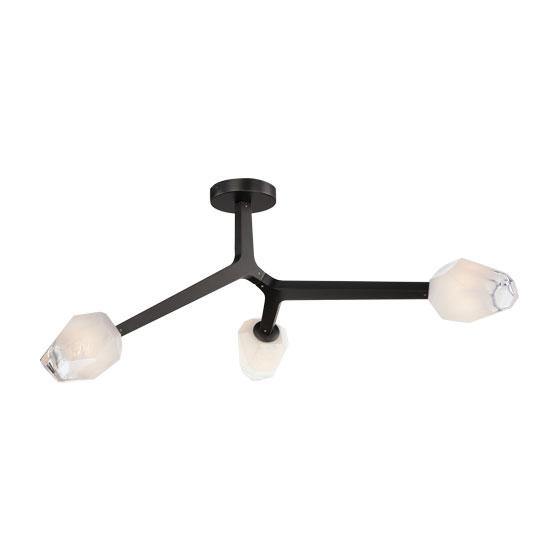 LED Black Blossom Braches 3 Light Flush Mount - LV LIGHTING