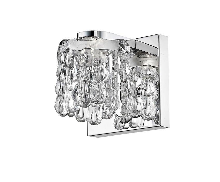 LED Chrome with Icicle Crystal Glass Shade Wall Sconce - LV LIGHTING