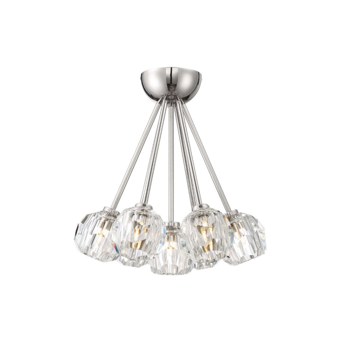 Steel Frame with Clear Crystal Shade Flush Mount