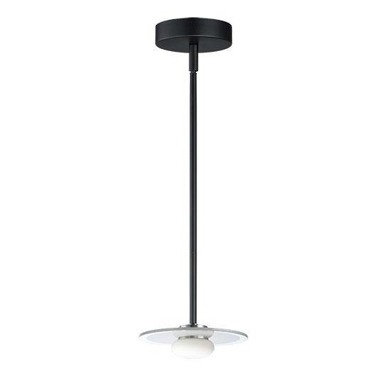 Black with Frosted and Satin White Glass Mini Pendant - LV LIGHTING