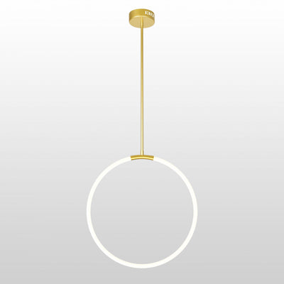 LED Satin Gold Single Ring Chandelier - LV LIGHTING