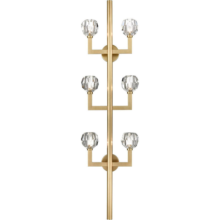Steel Angled Arm with Clear Crystal Shade Wall Sconce - LV LIGHTING