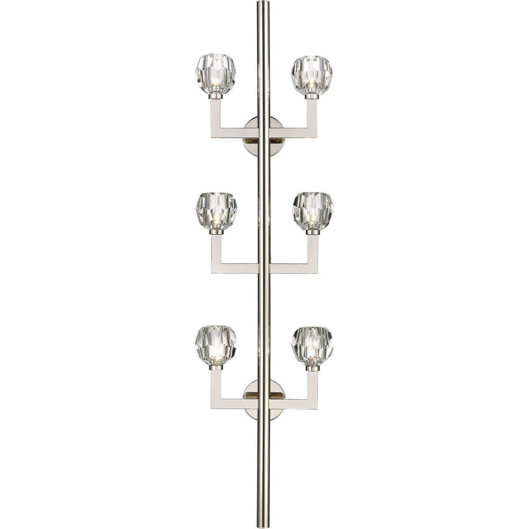 Steel Angled Arm with Clear Crystal Shade Wall Sconce - LV LIGHTING