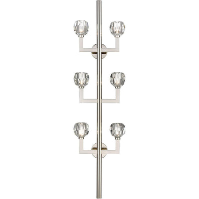 Steel Angled Arm with Clear Crystal Shade Wall Sconce - LV LIGHTING