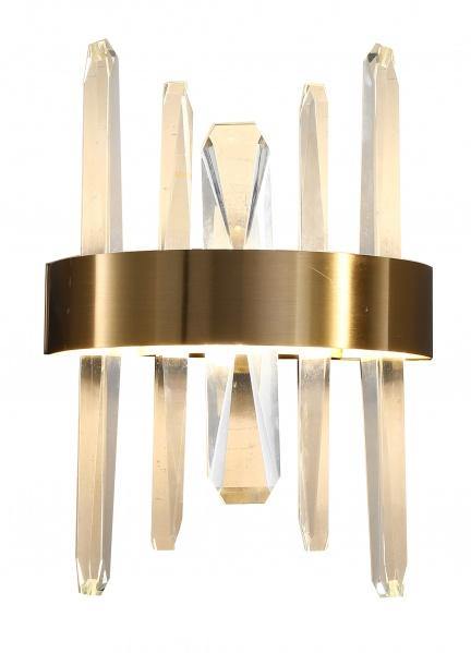 LED Gold Frame with Clear Crystal Wall Sconce - LV LIGHTING