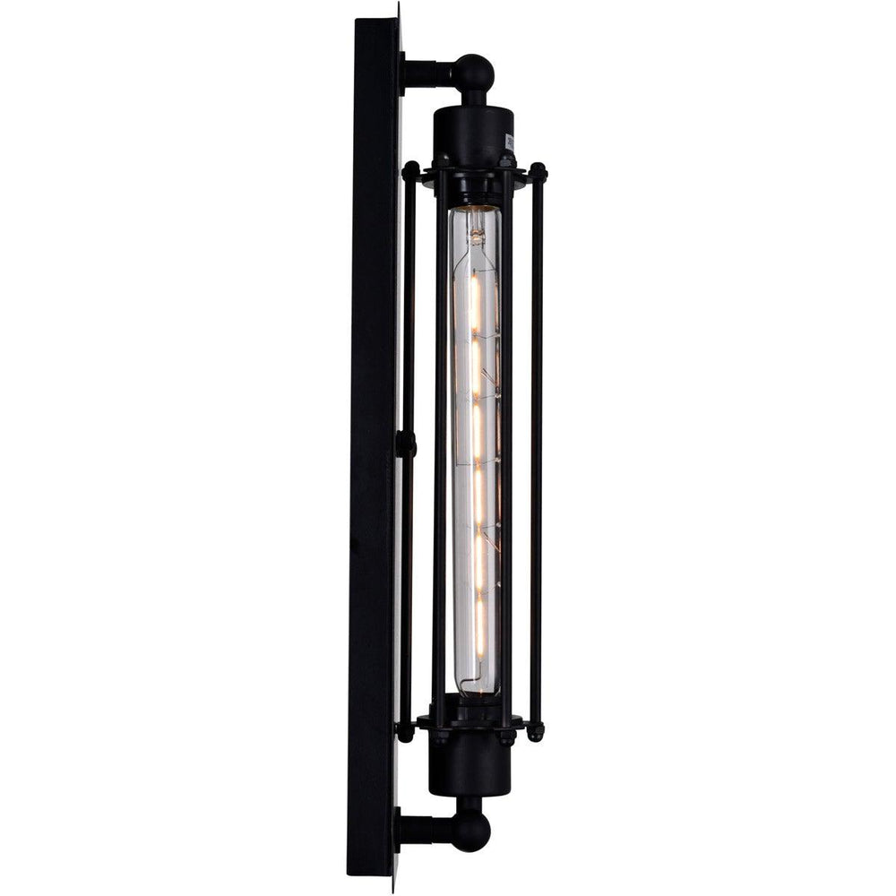 Black Open Air Frame Single Light Wall Sconce - LV LIGHTING