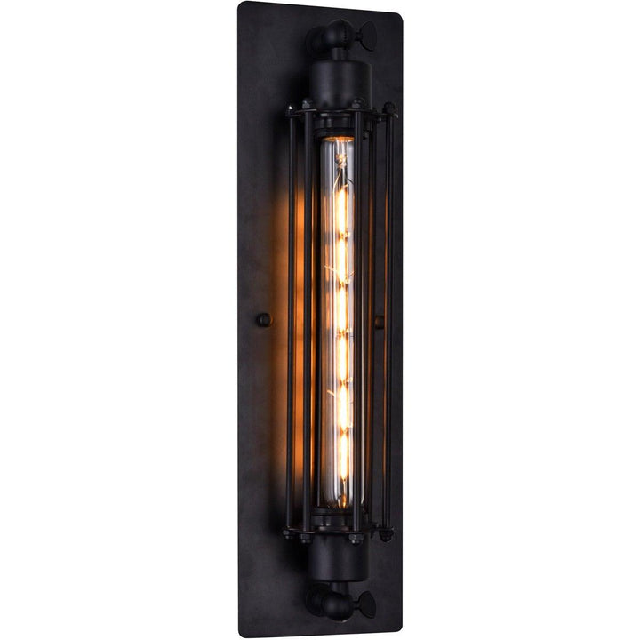 Black Open Air Frame Single Light Wall Sconce - LV LIGHTING