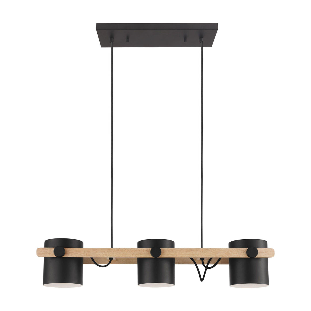 Black with Wood Pendant - LV LIGHTING