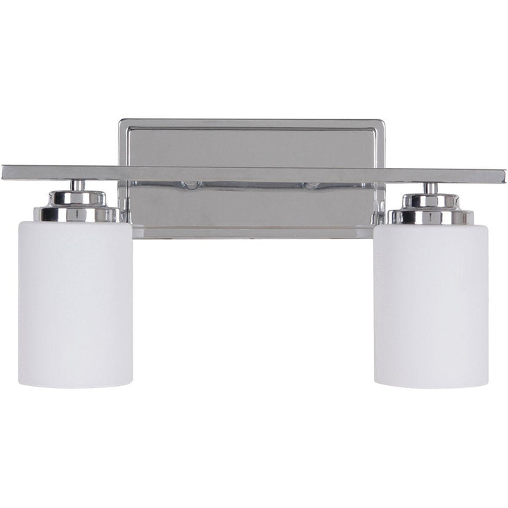 Chrome with Cylindrical White Glass Shade Vanity Light - LV LIGHTING
