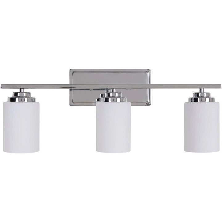 Chrome with Cylindrical White Glass Shade Vanity Light - LV LIGHTING