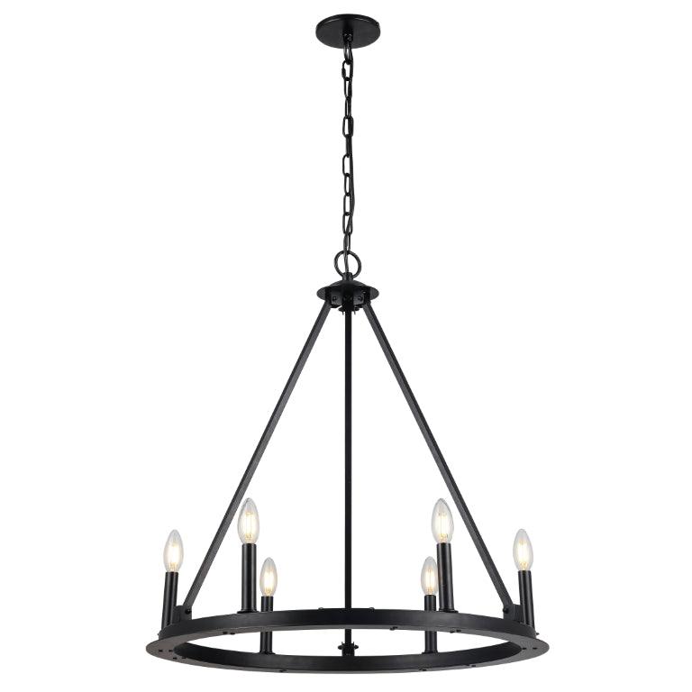 Matte Black Ring Chandelier - LV LIGHTING