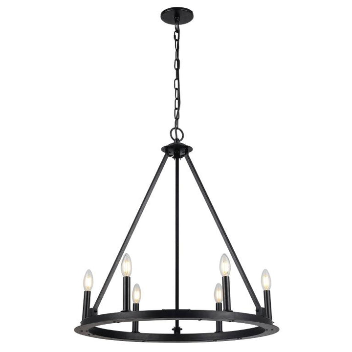 Matte Black Ring Chandelier - LV LIGHTING