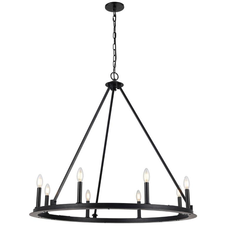 Matte Black Ring Chandelier - LV LIGHTING