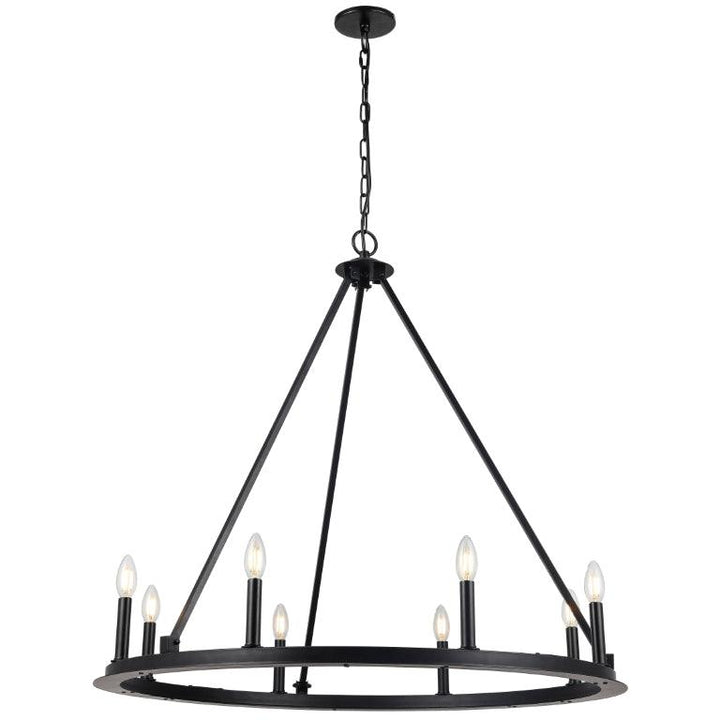 Matte Black Ring Chandelier - LV LIGHTING