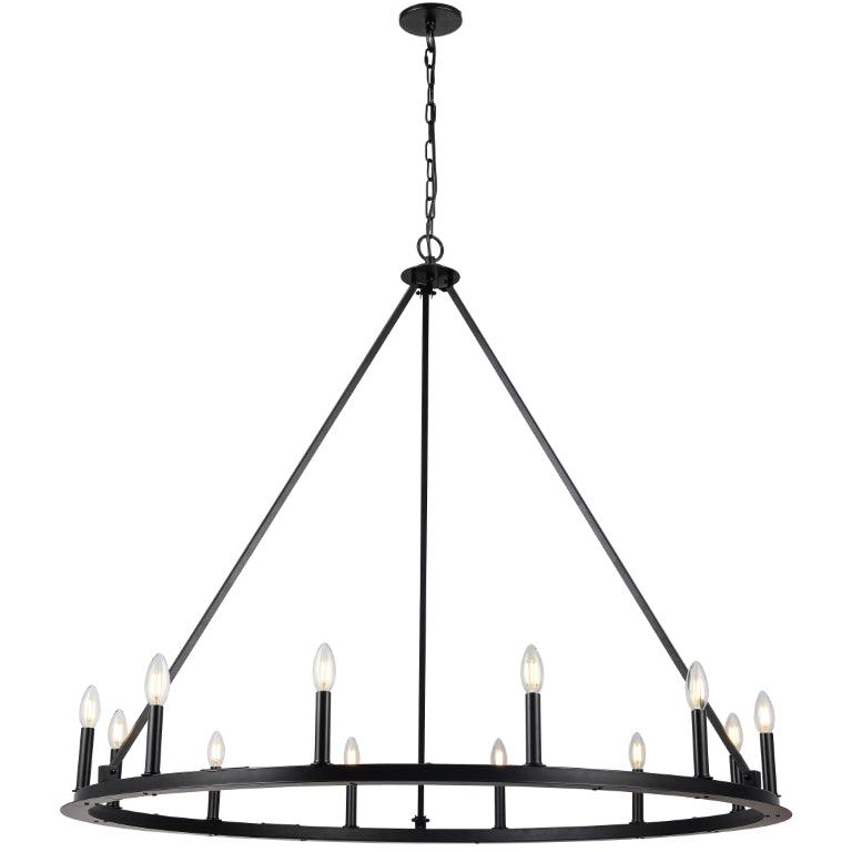 Matte Black Ring Chandelier - LV LIGHTING