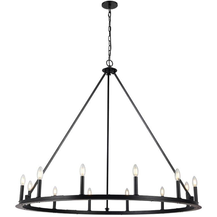 Matte Black Ring Chandelier - LV LIGHTING