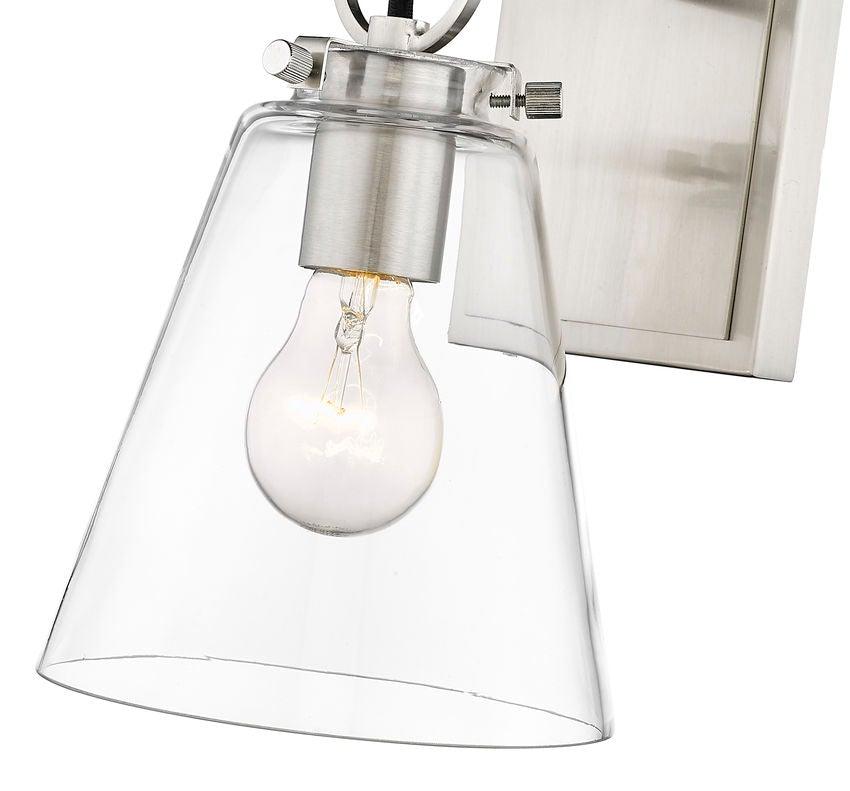 Steel with Clear Conical Shade Wall Sconce - LV LIGHTING
