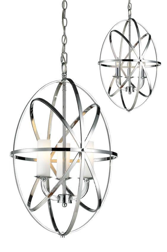Steel Oval Orbit Multiple Light Pendant - LV LIGHTING