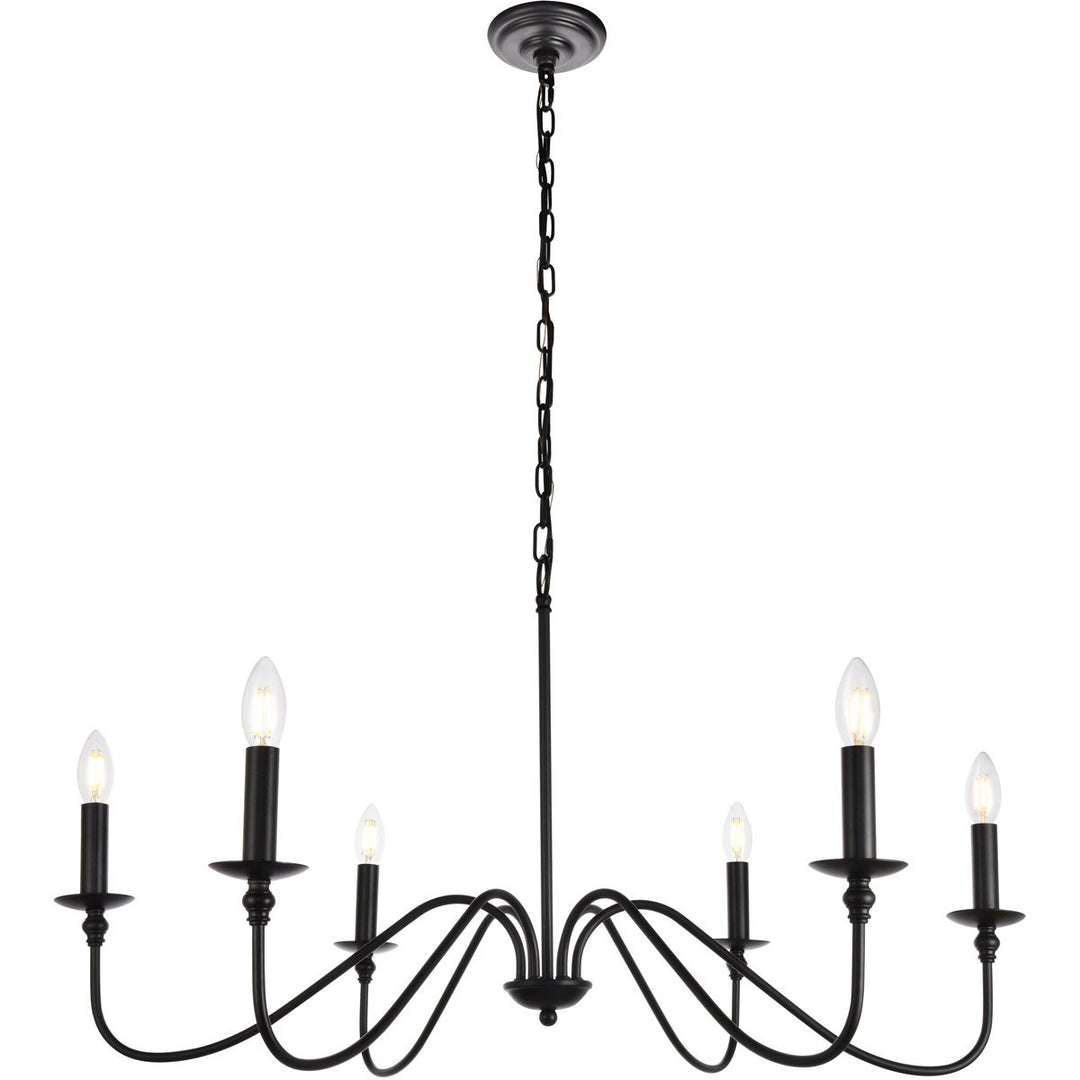 Black Curve Arms Chandelier - LV LIGHTING