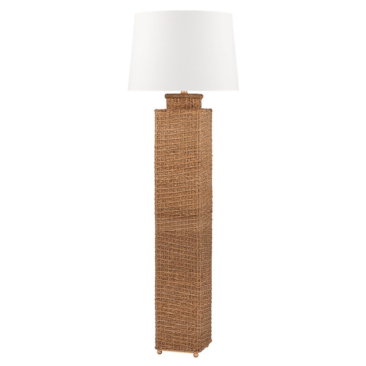 Gold Leaf Arm with Handcrafted Lampakanai Rope Floor Lamp - LV LIGHTING