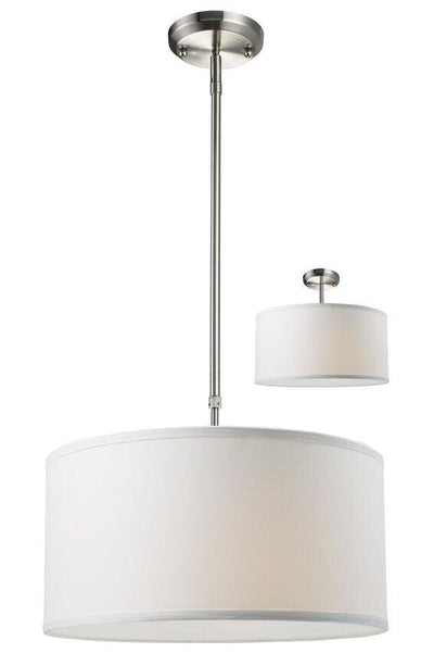 Brushed Nickel with Fabric Shade Pendant - LV LIGHTING