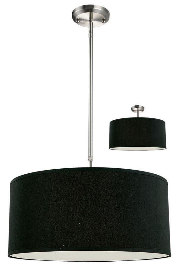 Brushed Nickel with Fabric Shade Pendant - LV LIGHTING