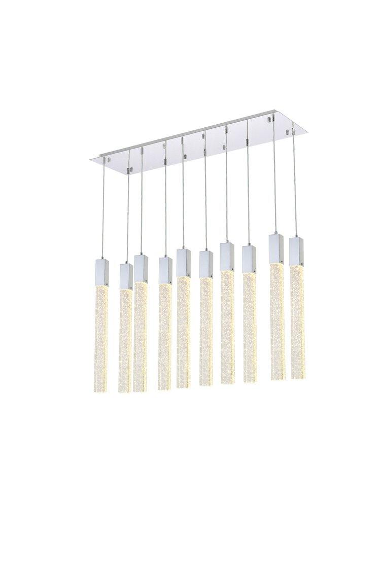 Chrome with 10 Light Pendant - LV LIGHTING
