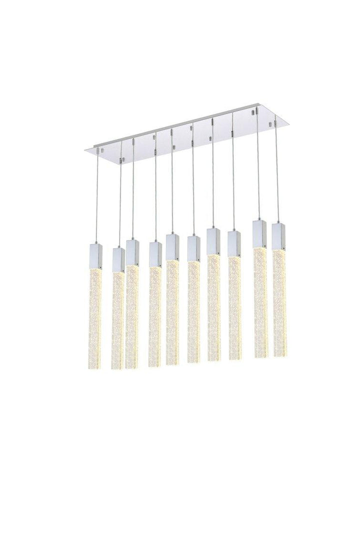 Chrome with 10 Light Pendant - LV LIGHTING