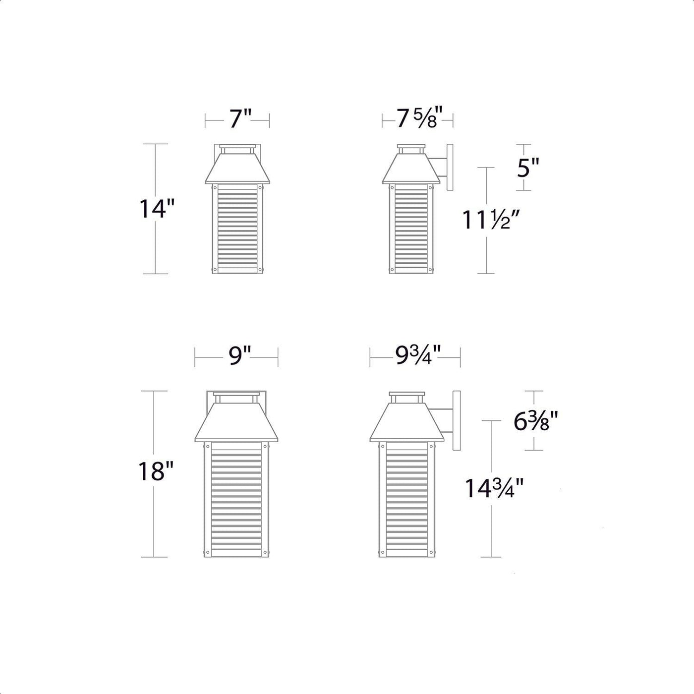 LED Aluminum Frame with Clear Glass Diffuser Outdoor Wall Sconce - LV LIGHTING