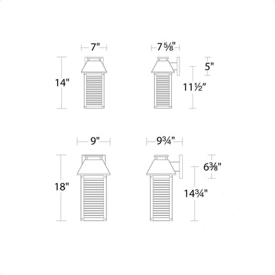 LED Aluminum Frame with Clear Glass Diffuser Outdoor Wall Sconce - LV LIGHTING