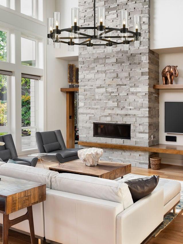 Round with Clear Glass Shade Chandelier - LV LIGHTING