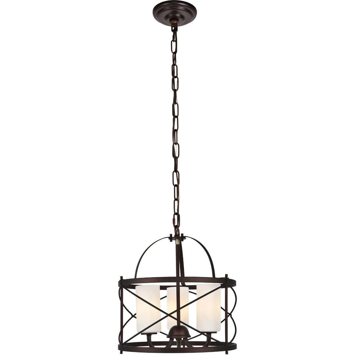 Dark Brown and Frosted Glass Pendant - LV LIGHTING