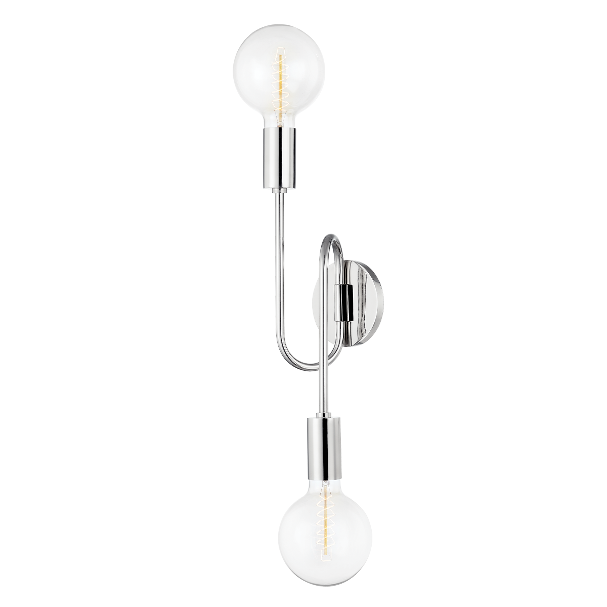 Steel Curve Arm with Opal Matte Glass Globe Wall Sconce