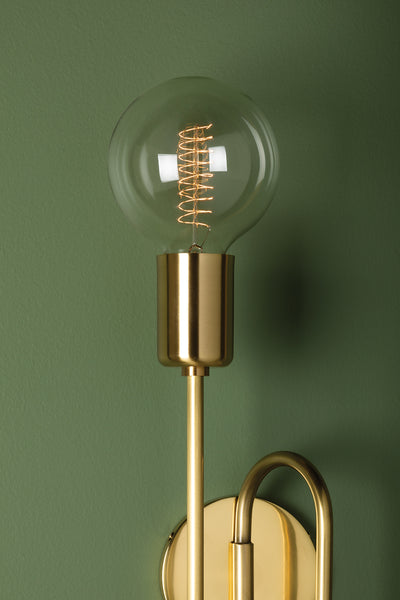 Steel Curve Arm with Opal Matte Glass Globe Wall Sconce