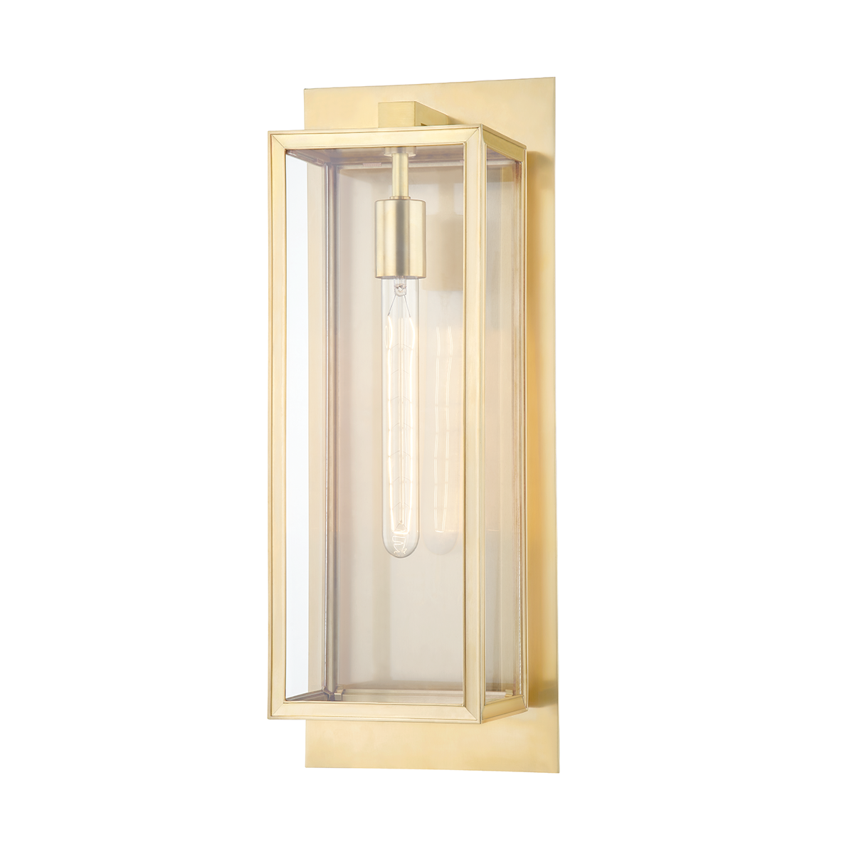 Steel Rectangular Frame with Clear Glass Shade Wall Sconce