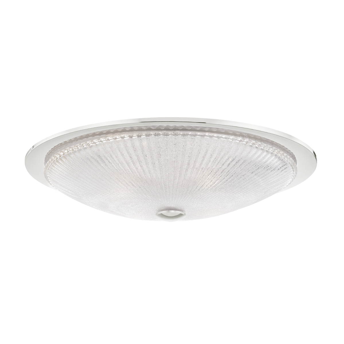 Steel with Piastra Glass Shade Round Flush Mount