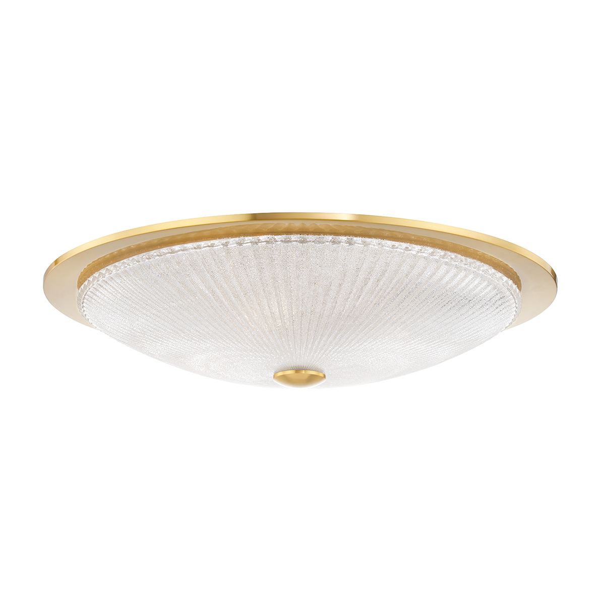 Steel with Piastra Glass Shade Round Flush Mount