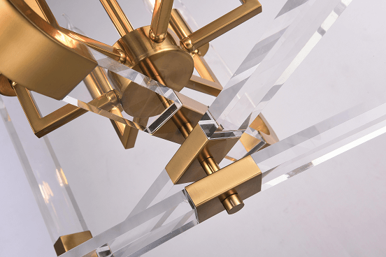 Steel with Acrylic Square Frame Chandelier - LV LIGHTING